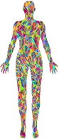 Polychromatic Low Poly Female Body Silhouette