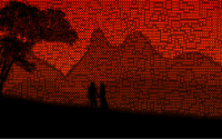 Sunset Couple Silhouette Circles