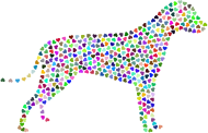 Dog Hearts Silhouette Prismatic