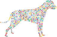 Dog Hearts Silhouette Prismatic 2
