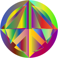 Prismatic Geometric Peace Sign