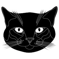 Tête de chat noir