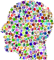 Man Head Circles Prismatic 3