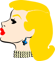 Lady's head in profile (colour)