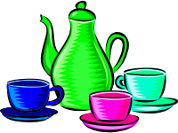 Coffee pot and cups (colour 2)