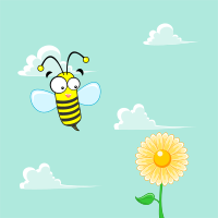 bee flying on the flower
