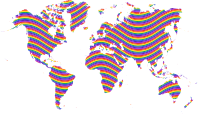 Rainbow Waves World Map