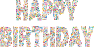 Prismatic Happy Birthday Circles 2