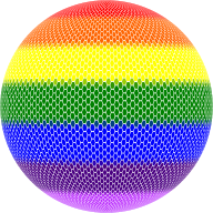 Hexagonal Mosaic Rainbow Sphere