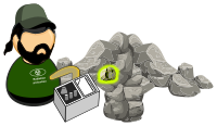 Searching for radioactive minerals / rocks
