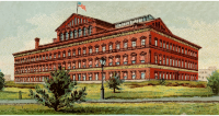 Cigarette card - Pension Building in Washington