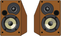 Pair of wooden speakers