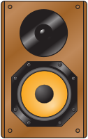 Wooden speaker - front view