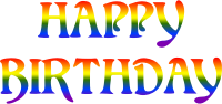 Happy birthday rainbow typography