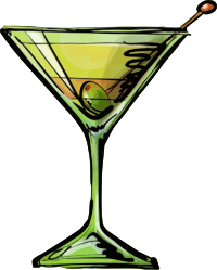 Dirty martini cocktail