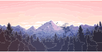 Forrest And Mountains Illustration