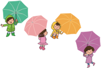 Children with Umbrellas