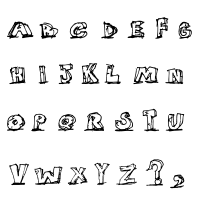 Hand Drawn Blocky Alphabet in Caps