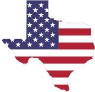 Texas American Flag Map