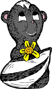 skunk with a flower