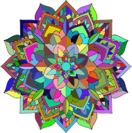 Prismatic Floral Mandala Line Art