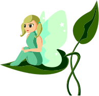 Female Fairy Sitting On Leaf