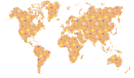 Cute Floral World Map