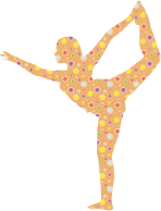 Cute Floral Female Yoga Pose Silhouette 5