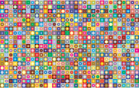 Prismatic Circles And Squares Checkerboard Pattern 2