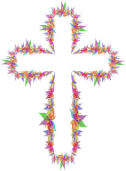 Abstract Flowers Cross