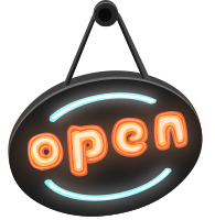 Neon 'Open' sign from Glitch