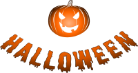 Halloween logo with jack-o'-lantern
