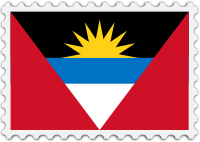 Antigua and Barbuda flag stamp