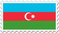 Azerbaijan flag stamp