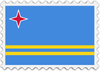 Aruba flag stamp