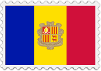 Andorra flag stamp