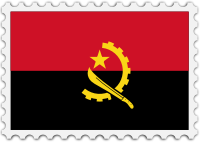 Angola flag stamp