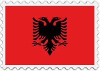 Albania flag stamp