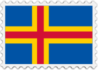 Aland flag stamp