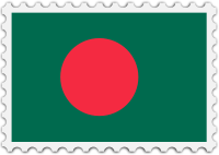 Bangladesh flag stamp