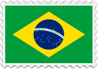 Brazil flag stamp