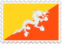 Bhutan flag stamp