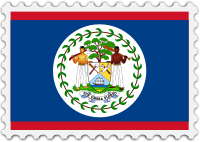 Belize flag stamp