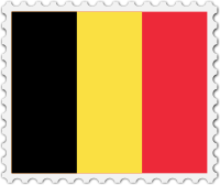 Belgium flag stamp