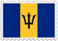Barbados flag stamp