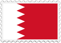 Bahrain flag stamp