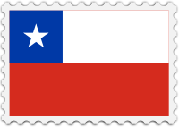Chile flag stamp