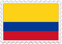 Colombia flag stamp