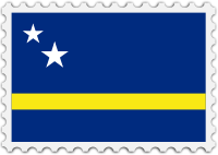 Curacao flag stamp