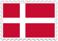 Denmark flag stamp